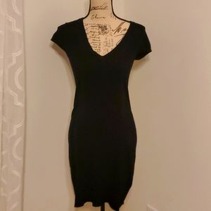 Little black dress v-neck t-shirt dress